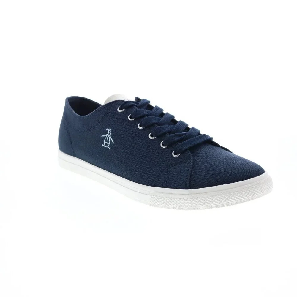 Original Penguin Petey Stripe Lace Up Mens Blue Lifestyle Sneakers Shoes NEW 8M